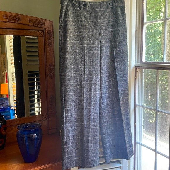 Reitmans wide leg grey plaid pants - Picture 1 of 10